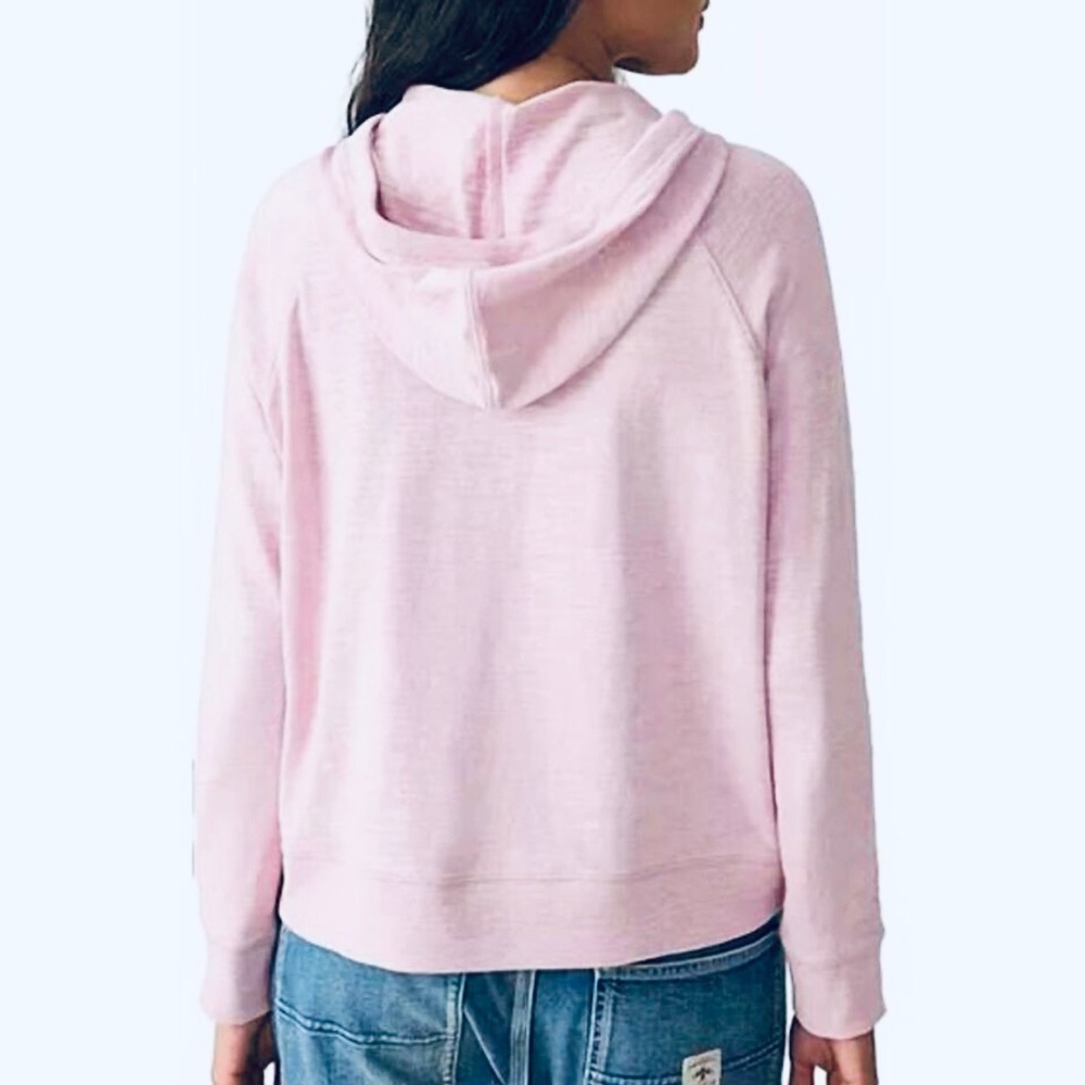 FAHERTY Sunwashed Organic Cotton Slub Knit Hoodie Light Pink - Picture 2 of 13